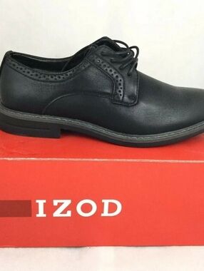 Izod Black Men's Leather Derby Shoes Chad 2